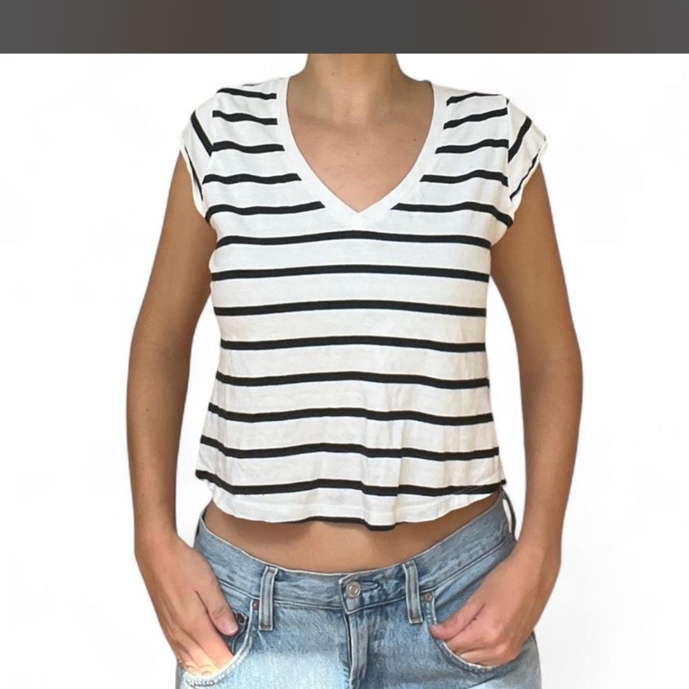 Striped V- Neck